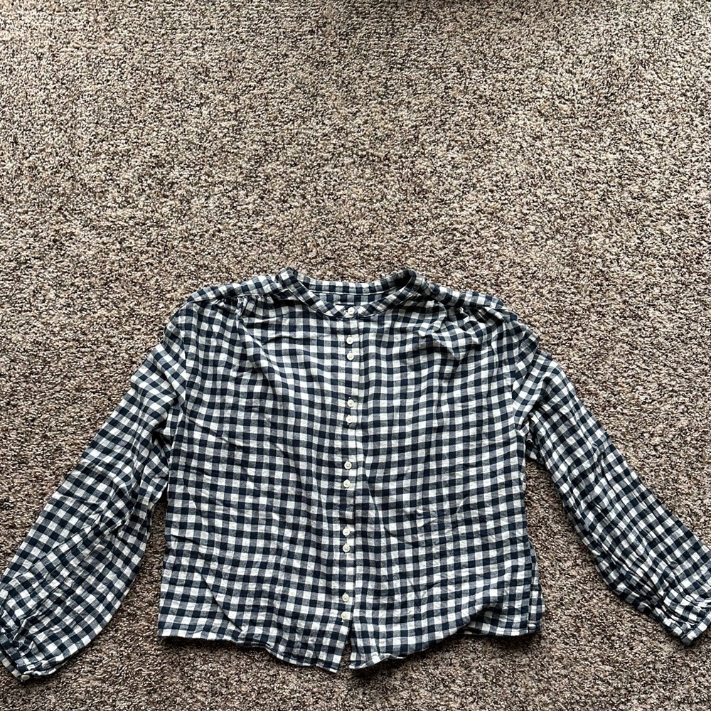 GAP Navy and White Peasant Top size medium
